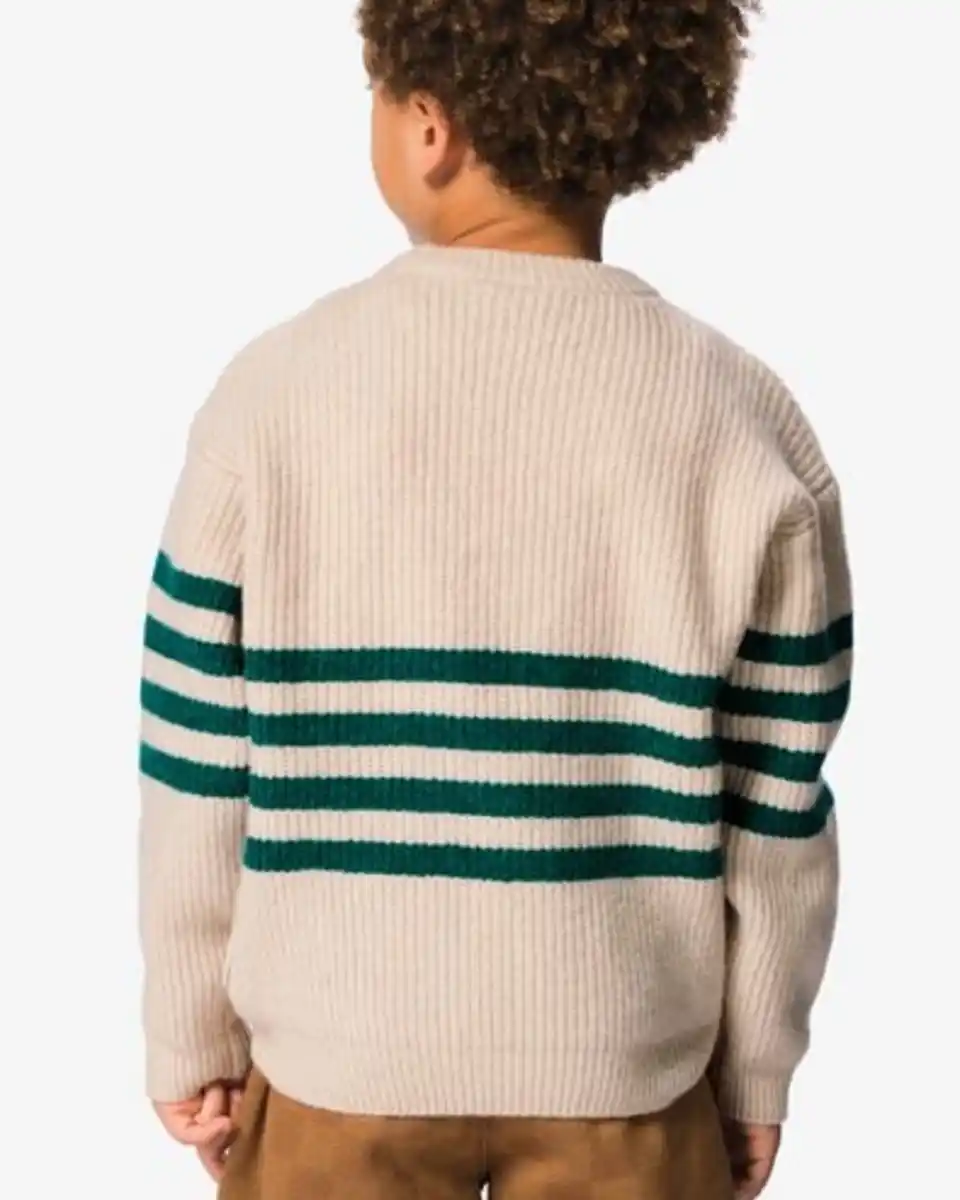 Bild 4 von Takkie-Kinderpullover aus Grobstrick, gestreift sandfarben
