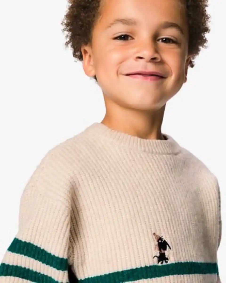 Bild 3 von Takkie-Kinderpullover aus Grobstrick, gestreift sandfarben