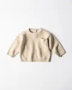 Babypullover aus Feinstrick sandfarben