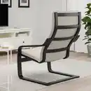 Bild 3 von POÄNG Sessel, schwarzbraun/Knisa hellbeige