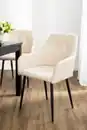 Bild 2 von Prestige Home Living Indoor 2er-Set Esszimmerstuhl, gepolstert aus Samtbezug mit Metallstruktur, ca. 61 x 59 x 85 cm - Beige