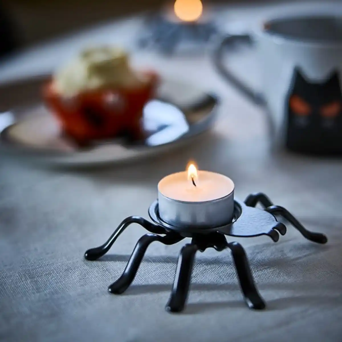 Bild 2 von KUSTFYR Teelichthalter, Spinne schwarz, 2 cm