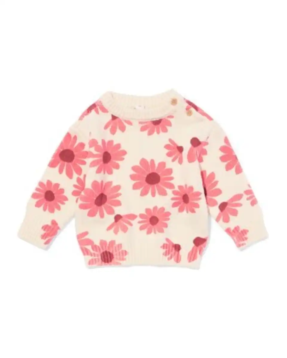 Bild 1 von Babypullover mit Blumen ecru
