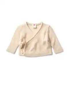 Newborn-Pullover aus Feinstrick ecru