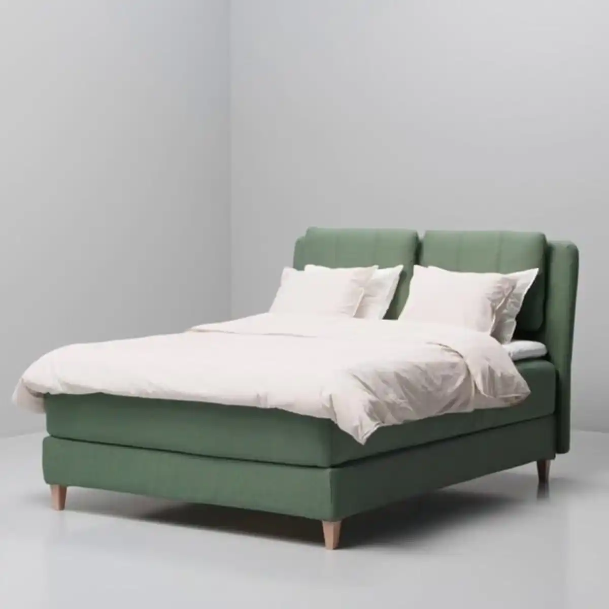 Bild 2 von LILLFJÄLLET Boxspringbett, Valevåg fest/Nisseholm Tibbleby graugrün, 160x200 cm