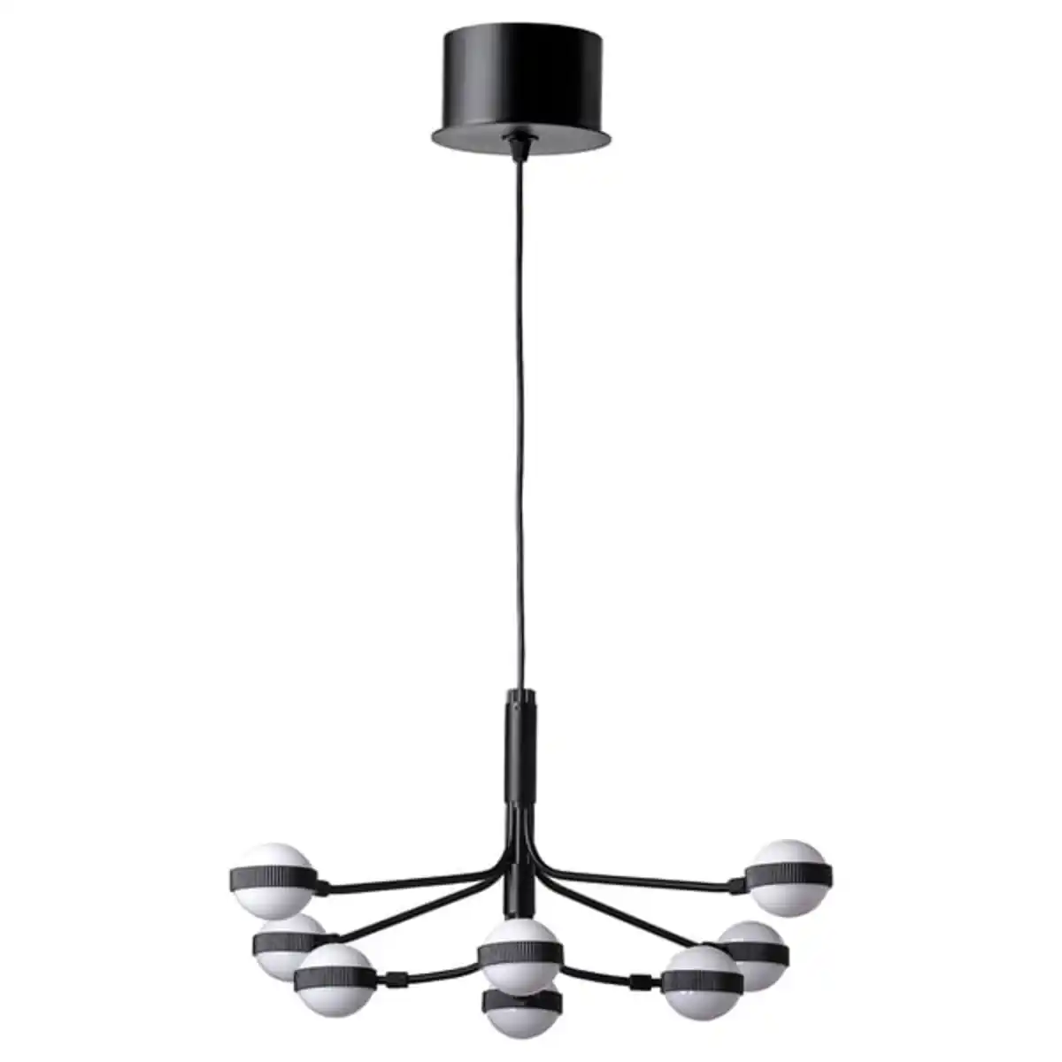 Bild 1 von STORSLINGA Kronleuchter 8-armig, LED, schwarz/weiß, 70 cm