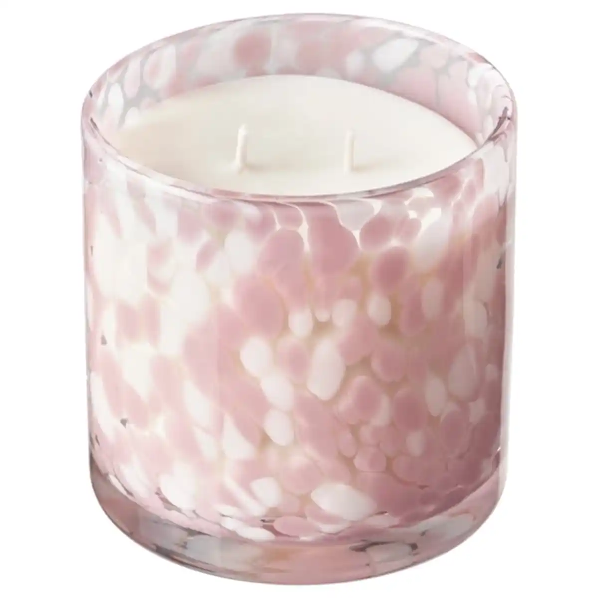 Bild 1 von KRONSÅNGARE Duftkerze im Glas, 2 Dochte, rosa Blüten/Punkte rosa, 50 Std.