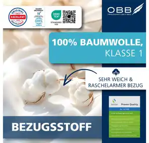 OBB Federkopfkissen Edition 125 Jahre, Kopfkissen 2er-Set, Made in Germany, Füllung: 90%Federn, 10% Daunen, Bezug: 100% Baumwolle, Seitenschläfer, Rückenschläfer, Spar-Set, 2-tlg., Kissen-Set 40x