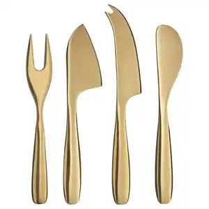 TILLAGD Käsemesser 4er-Set, messingfarben