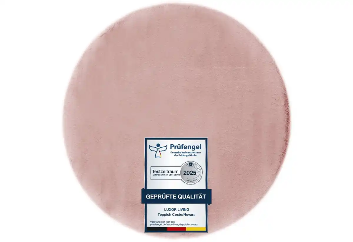 Bild 1 von LUXOR living Fellteppich Novara, rund, Höhe: 25 mm, Kunstfell, Kaninchenfell-Haptik, besonders weicher Hochflor