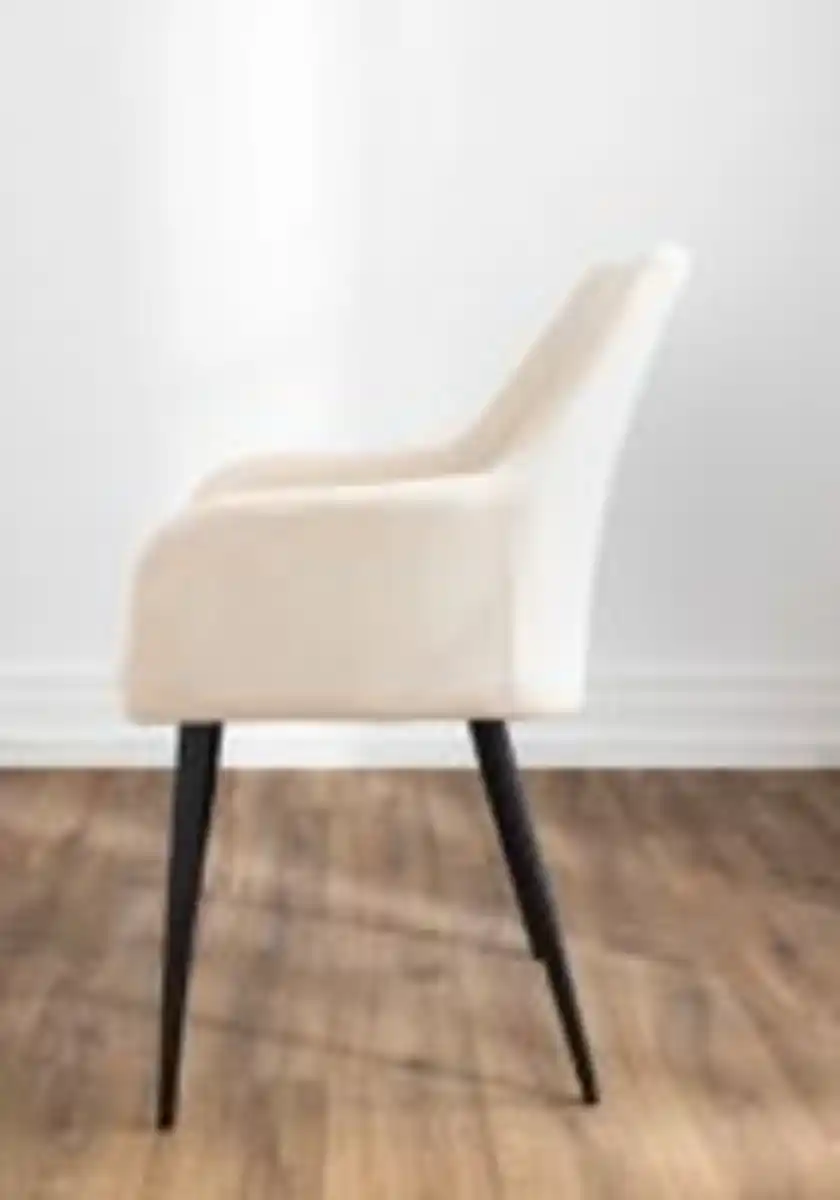 Bild 3 von Prestige Home Living Indoor 2er-Set Esszimmerstuhl, gepolstert aus Samtbezug mit Metallstruktur, ca. 61 x 59 x 85 cm - Beige