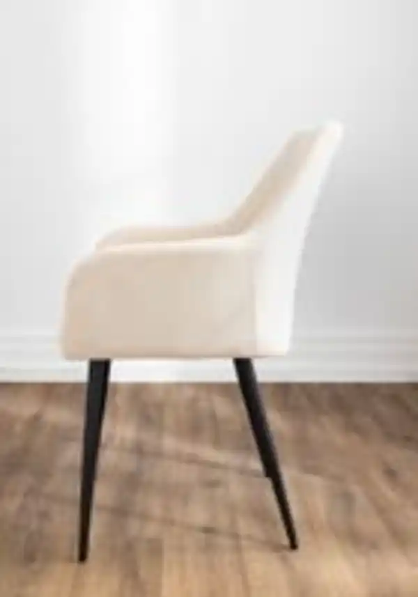 Bild 3 von Prestige Home Living Indoor 2er-Set Esszimmerstuhl, gepolstert aus Samtbezug mit Metallstruktur, ca. 61 x 59 x 85 cm - Beige
