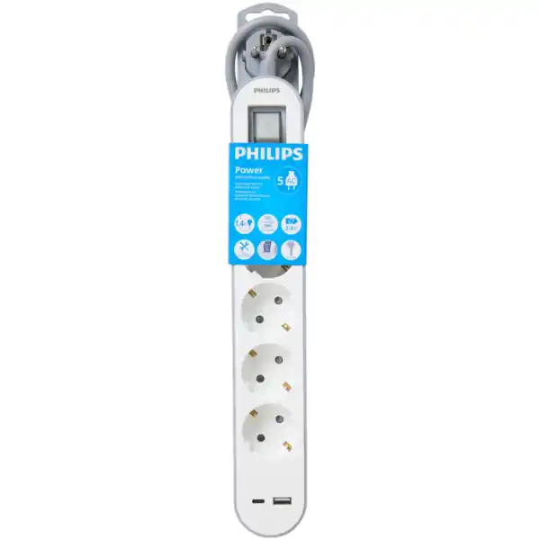 Bild 2 von Philips Steckdosenleiste mit USB-A- und USB-C-Anschluss