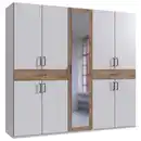 Bild 1 von Boxxx Drehtürenschrank, Weiß, Plankeneiche, Glas, Holzwerkstoff, 2 Fächer, 2 Schublade(n) Schubladen, 225x208x58 cm, BQ - Bündnis für Qualität, Made in Germany, DIN EN ISO 9001, Typenauswahl, i