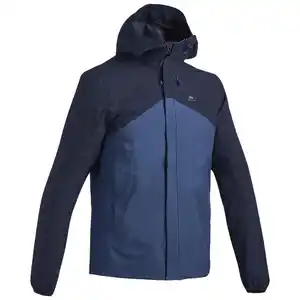 QUECHUA Regenjacke Herren wasserdicht leicht Wandern - MH100 dunkelblau