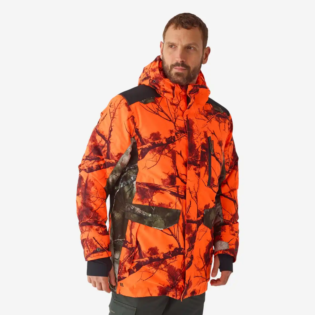 Bild 1 von SOLOGNAC Jagdjacke Regenjacke 500 warm geräuscharm Treemetic Orange