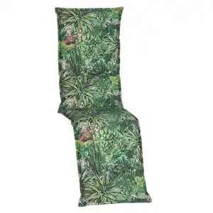 Gardenson Relaxsesselauflage, Grün, Textil, Kaktus, Füllung: Schaumstoff, Fleece,Schaumstoff, Fleece, rechteckig, 46x8x170 cm, formstabil, für den Außenbereich geeignet, UV-beständig, mittels B
