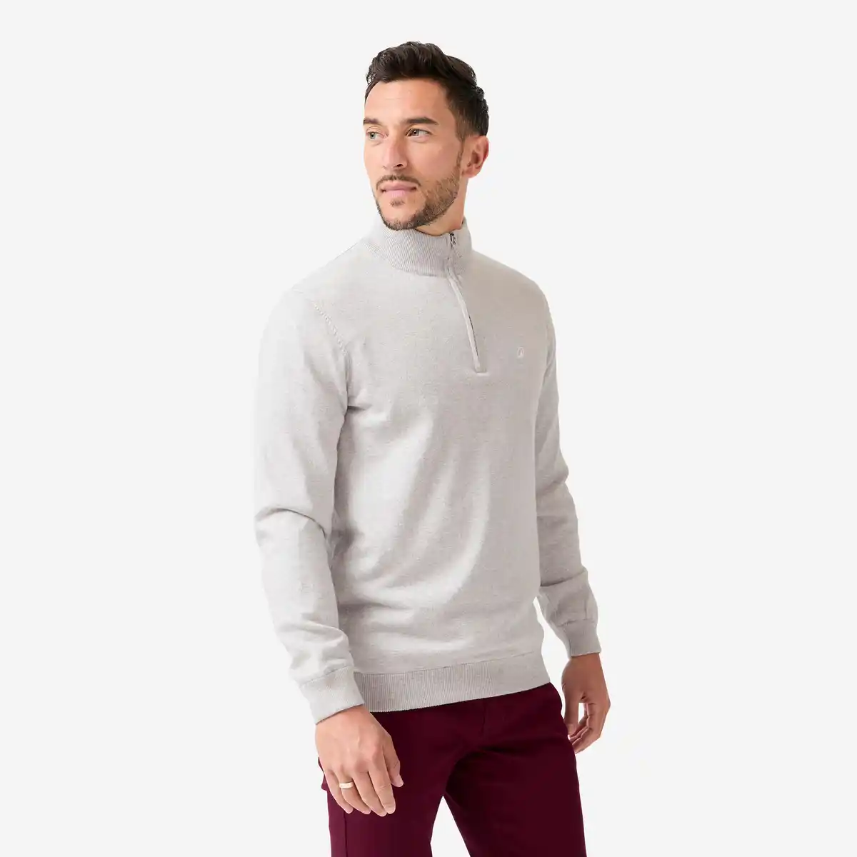 Bild 1 von INESIS Herren Golf Pullover Stehkragen winddicht mit Reißverschluss - MW500 grau