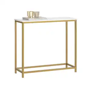 SoBuy Konsolentisch, Gold, Holzwerkstoff, 80x75x30 cm, Wohnzimmer, Wohnzimmertische, Konsolentische