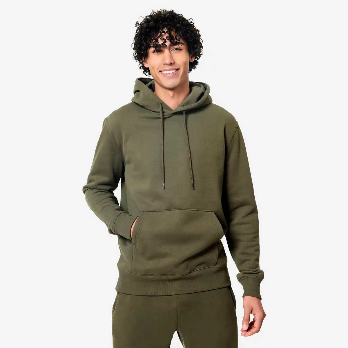 Bild 1 von DOMYOS Hoodie Herren Kapuze warm Sweat - khaki