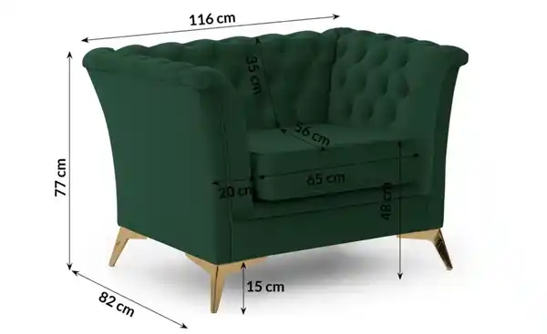 Bild 2 von S-STYLE Chesterfield Sessel Wilhelm