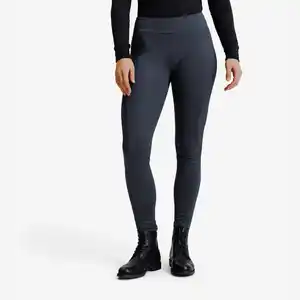FOUGANZA Winter-Reitleggings Damen Full Grip Silikon grau
