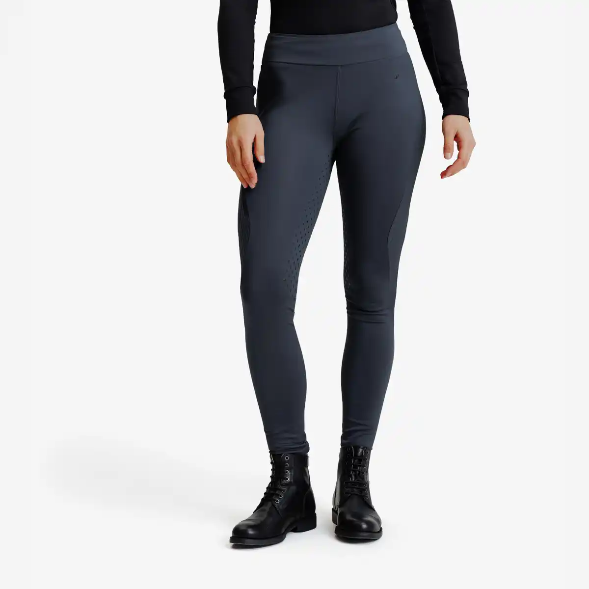 Bild 1 von FOUGANZA Winter-Reitleggings Damen Full Grip Silikon grau