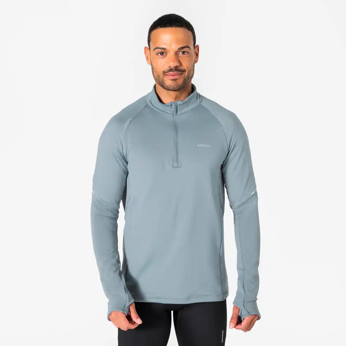 Bild 1 von KIPRUN Laufshirt langarm Herren 1/2 Reißverschluss - Run 500 Warm grau