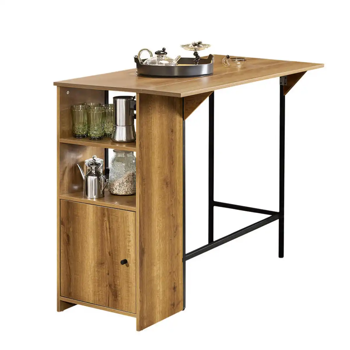 Bild 1 von SoBuy Bartisch, Braun, Holzwerkstoff, Metall, 120x95x63 cm, Esszimmer, Barmöbel, Bartische