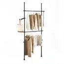 Bild 1 von SoBuy Teleskop, Schwarz, Kunststoff, 126x295x1 cm, Garderobe, Garderobenständer