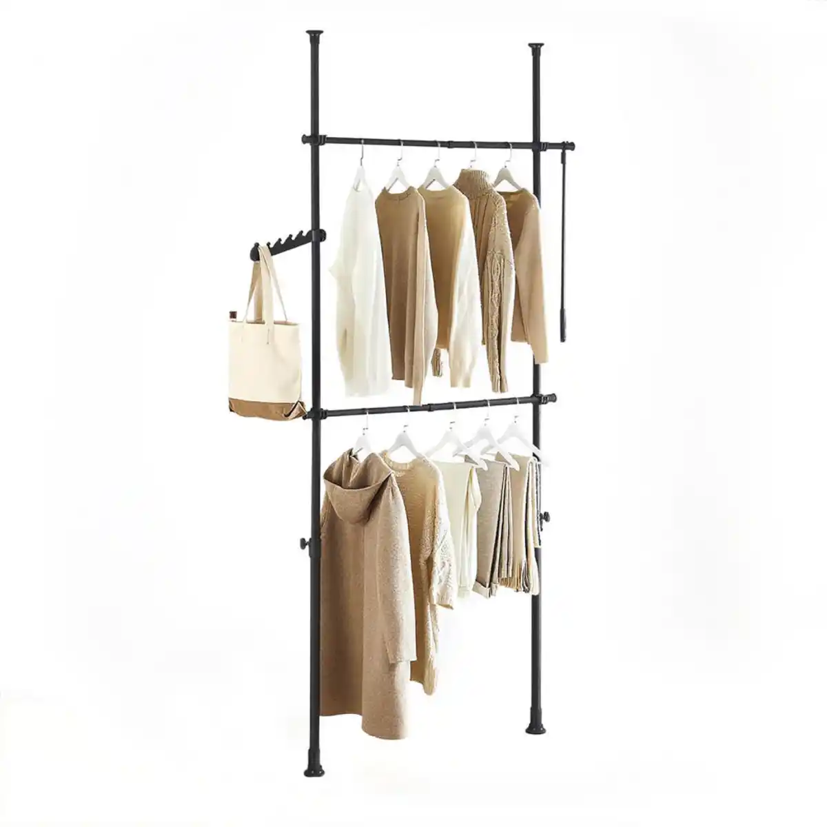 Bild 1 von SoBuy Teleskop, Schwarz, Kunststoff, 126x295x1 cm, Garderobe, Garderobenständer