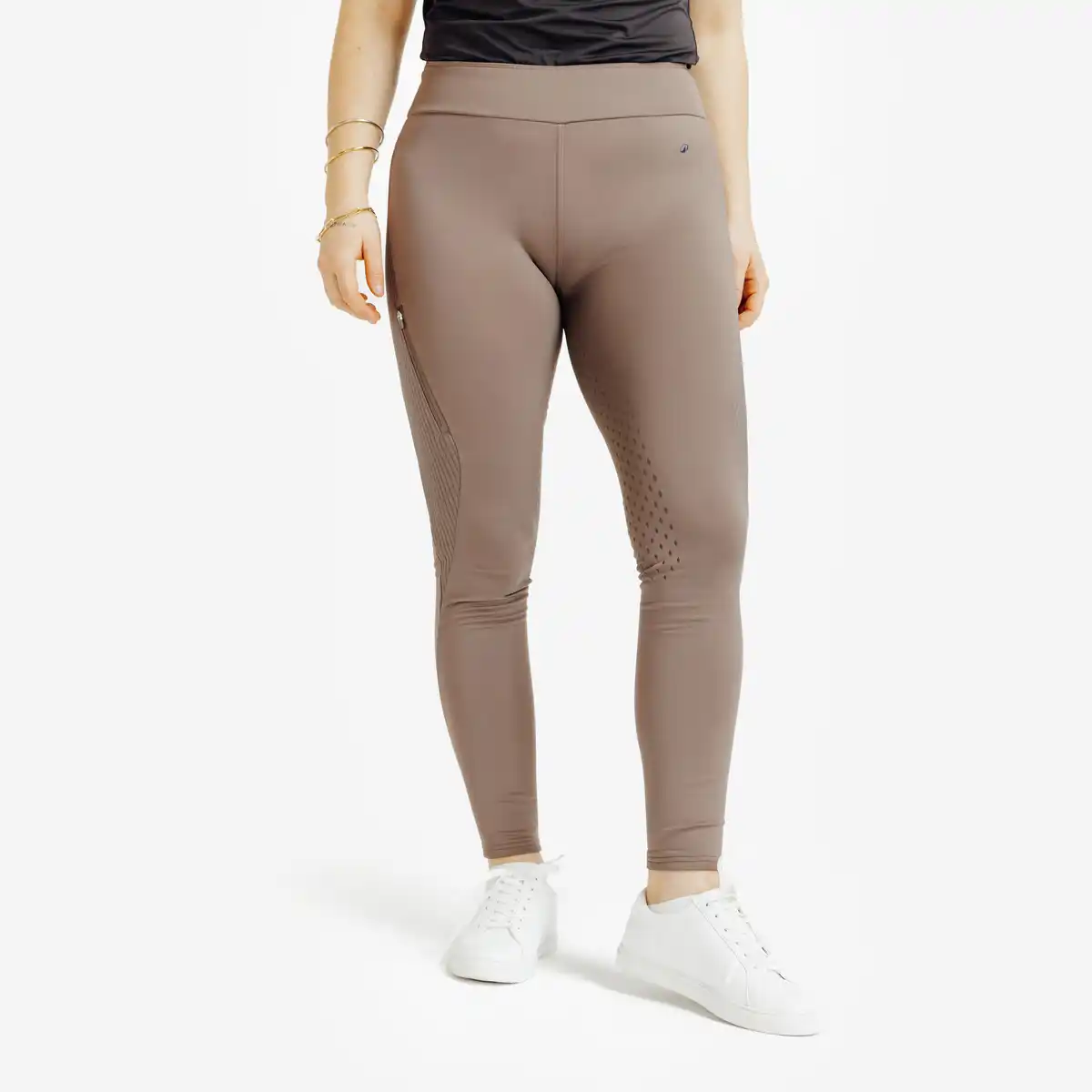 Bild 1 von FOUGANZA Winter-Reitleggings Damen Full Grip Silikon hellbraun