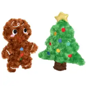 FIT+FUN Spielzeug Xmas Plüsch Lebkuchen, Weihnachtsbaum oder Rentier