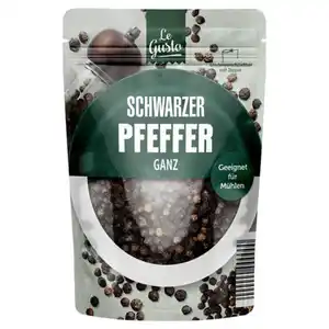 LE GUSTO Gewürze im Nachfüllbeutel 130 g, Schwarzer Pfeffer, ganz