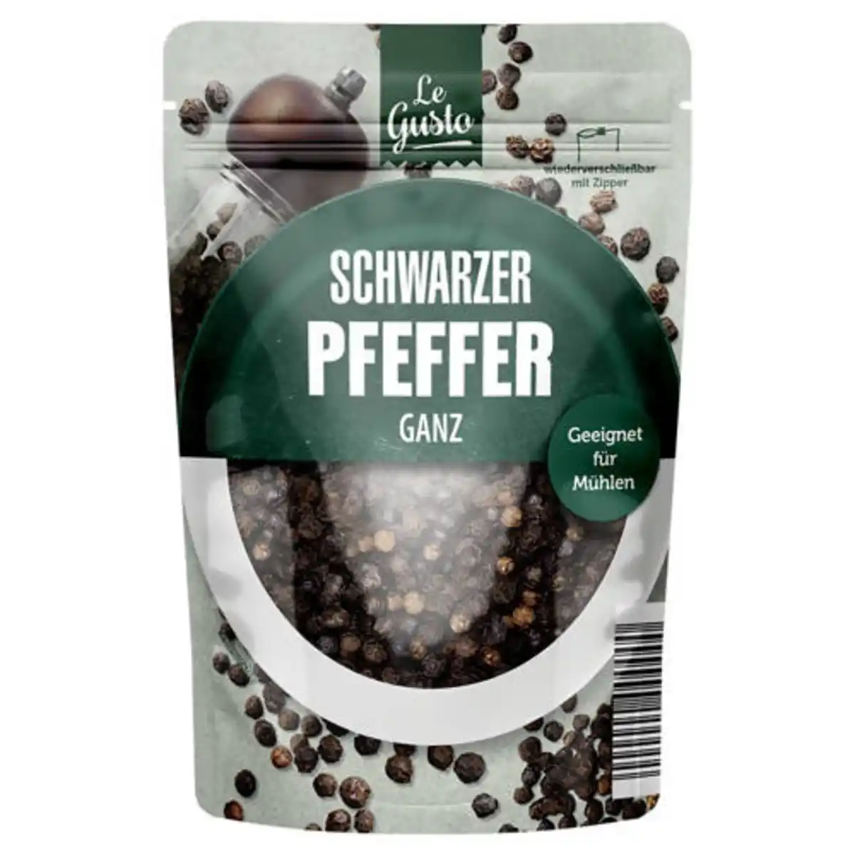 Bild 1 von LE GUSTO Gewürze im Nachfüllbeutel 130 g, Schwarzer Pfeffer, ganz