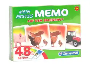 Clementoni Memo 48 Karten mit Bauernhofmotiven