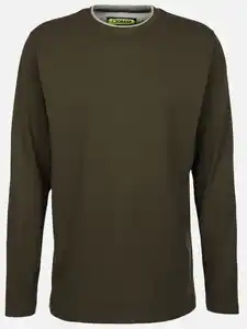 Herren Langarmshirt im 2in1 Look Oliv