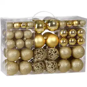 casaria® Weihnachtsbaumkugeln 100-teilig gold