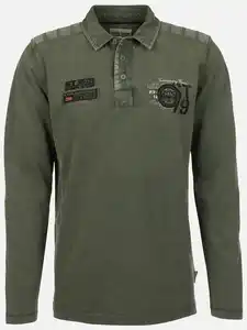 Herren Poloshirt mit Stickerei Oliv