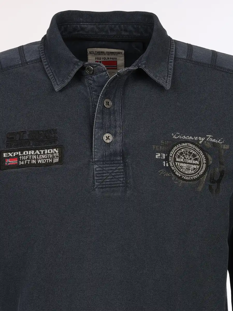 Bild 3 von Herren Poloshirt mit Stickerei Blau