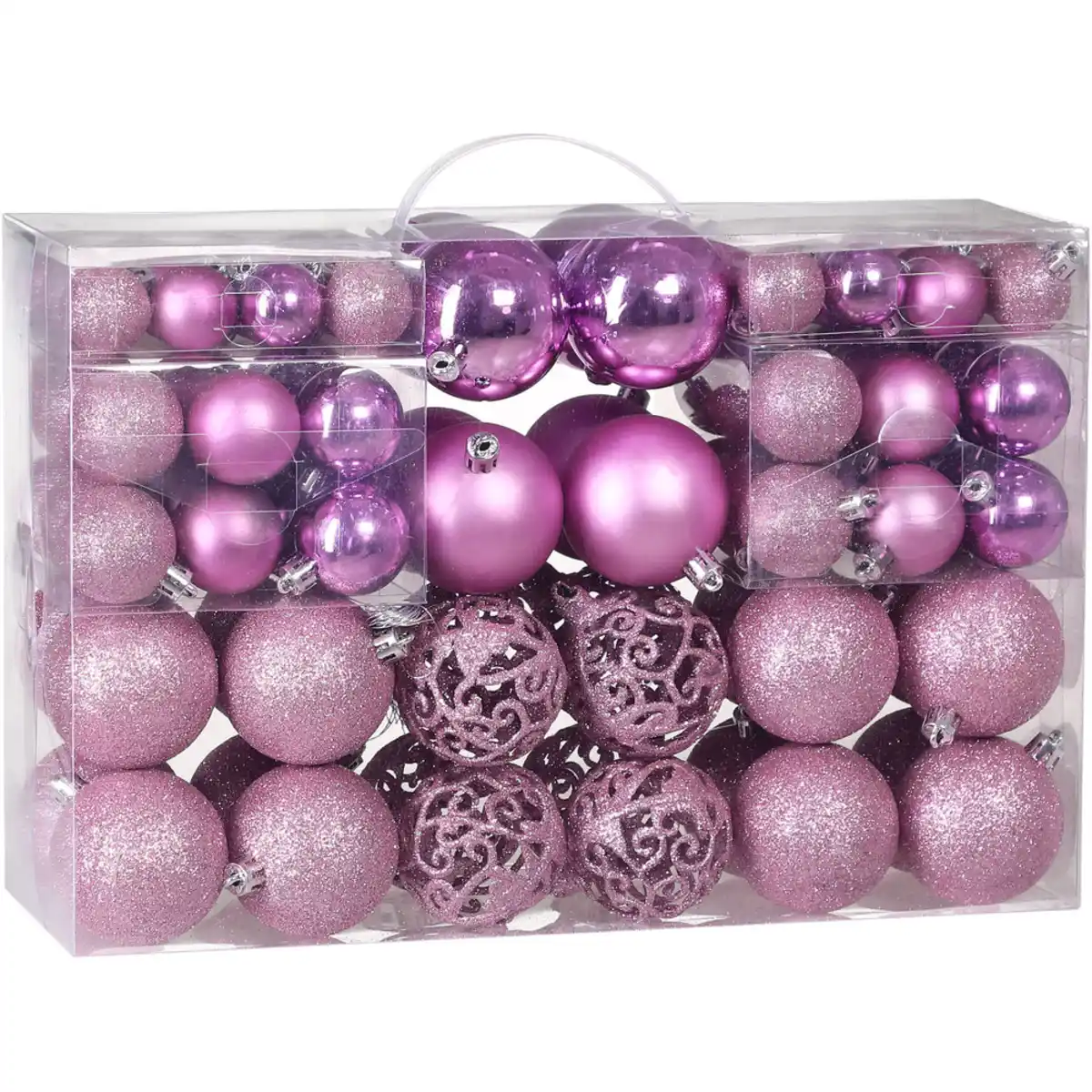 Bild 1 von casaria® Weihnachtsbaumkugeln 100-teilig rosa
