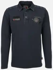 Herren Poloshirt mit Stickerei Blau