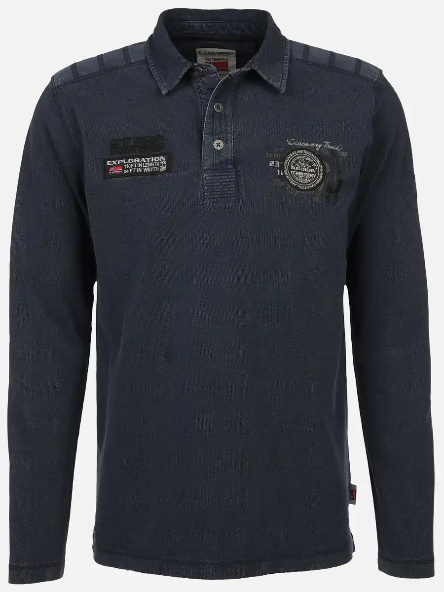 Bild 1 von Herren Poloshirt mit Stickerei Blau