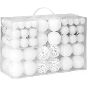 casaria® Weihnachtsbaumkugeln 100-teilig weiß