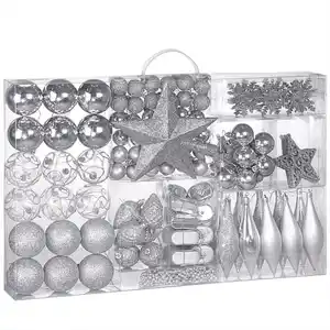 casaria® Weihnachtsbaumschmuck 102-teilig silber