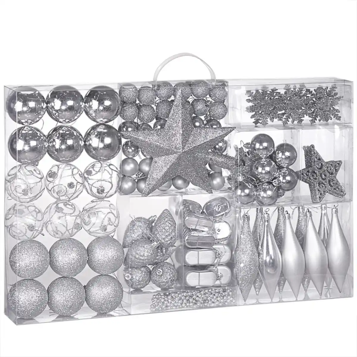 Bild 1 von casaria® Weihnachtsbaumschmuck 102-teilig silber