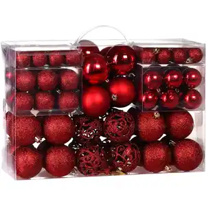 casaria® Weihnachtsbaumkugeln 100-teilig rot