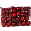 Bild 1 von casaria® Weihnachtsbaumkugeln 100-teilig rot