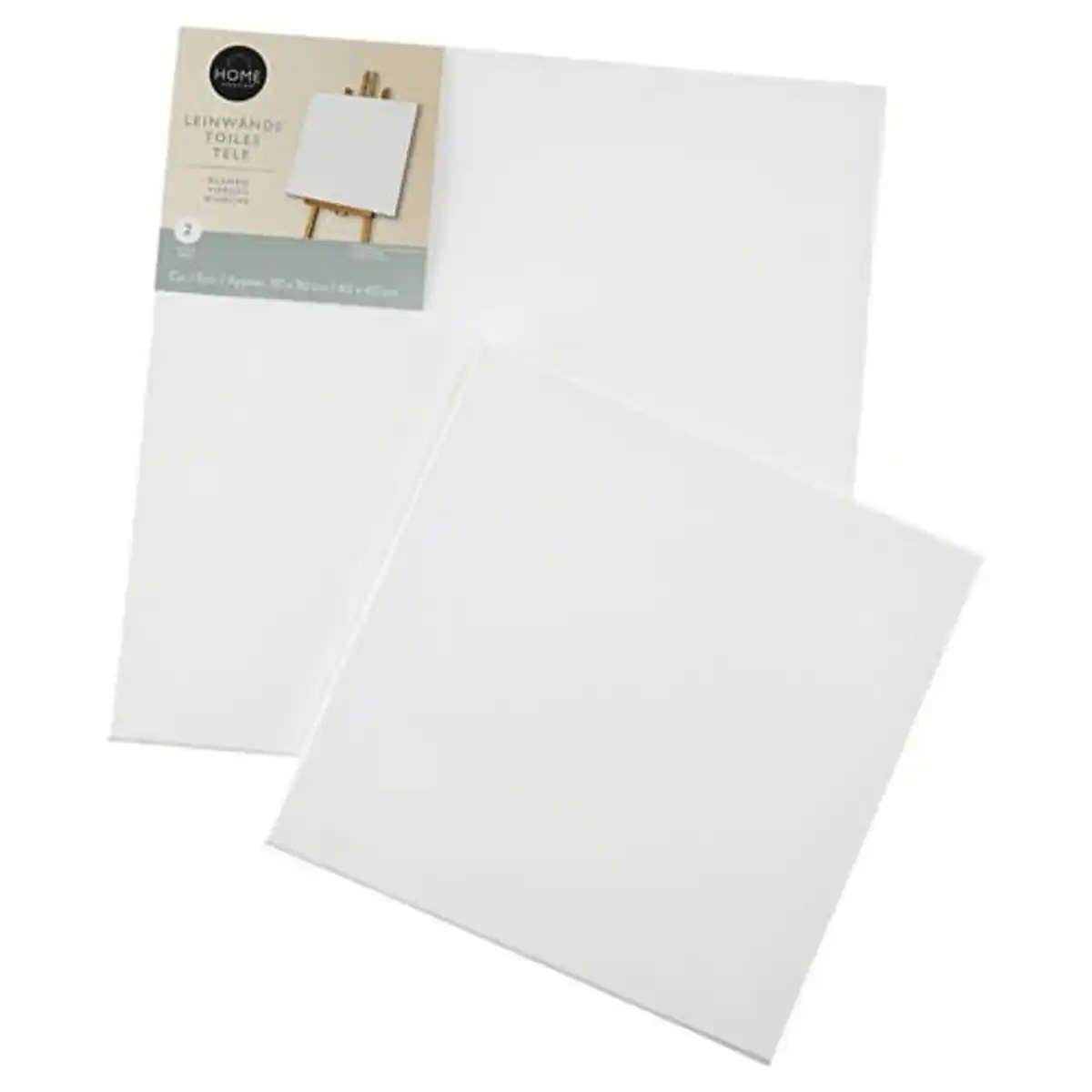 Bild 1 von HOME CREATION Blanko-Leinwand, Weiß, 2er-Set, 30 x 30 cm, 40 x 40 cm
