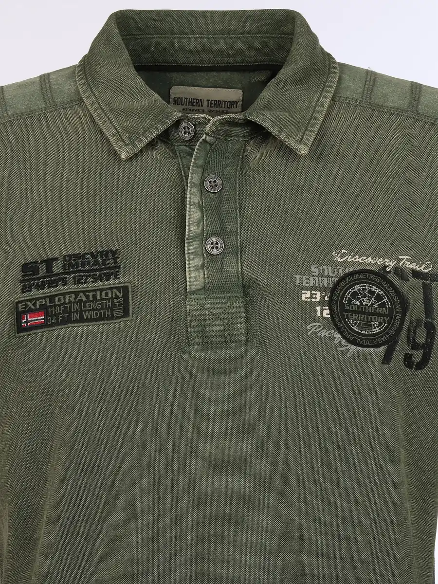 Bild 3 von Herren Poloshirt mit Stickerei Oliv